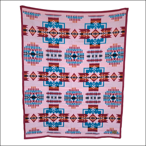 Boy Chief Blanket – Salmon Pink (Red trim)