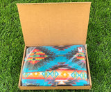 Turquoise Blanket Stripe Throw